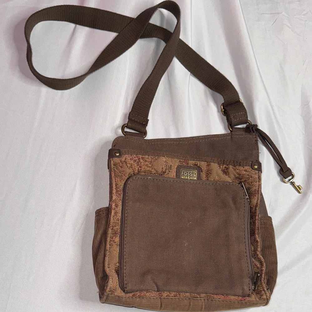 Fossil Tan and Brown Messenger Bag